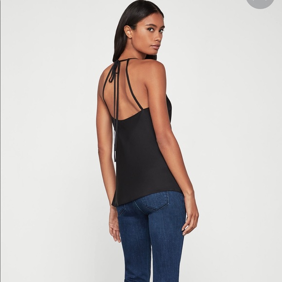 NWT BCBGMAXAZRIA Black Tie-Back Cami - Picture 2 of 7